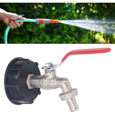 Vanne d'eau en laiton étanche 1/2" pour sac IBC, accessoire antigel, adaptateur pour sac IBC, vanne à filetage grossier S60X6 pour réservoir d'eau de 275 à 330 gallons, raccord pour tuyau d'arrosage, (1/5)