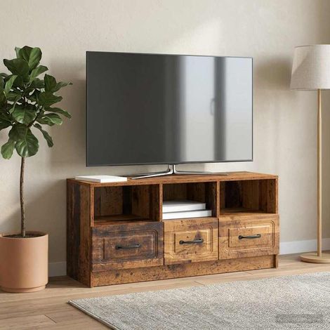 TV-Schränk Altholz 102 x 34,5 x 47 cm Holzwerkstoff (1/5)