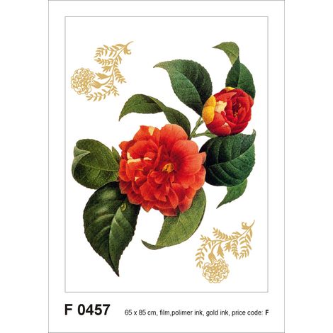 sticker mural fleurs rouge et vert - Sanders & Sanders