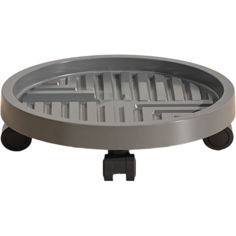 Confezione da 1 vassoio per piante in plastica con ruote e vassoio raccogligocce impermeabile, adatto per piante in vaso, base mobile resistente, vassoio per vasi da fiori da interno/esterno - grigio