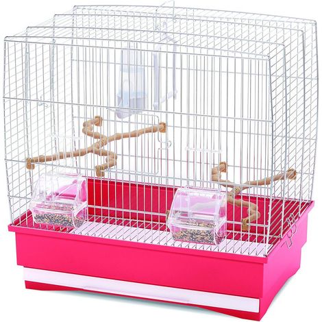 Panama-pet IMAC Irène 2 jaula roja y blanca para aves