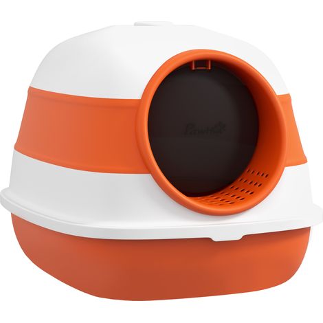 Foldable Cat Litter Tray Lid, Deodorant, Scoop, Orange (1/5)