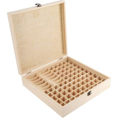 Boîte de Rangement en Bois pour 87 Flacons d'Huiles Essentielles - Organisateur de Stockage (1/5)