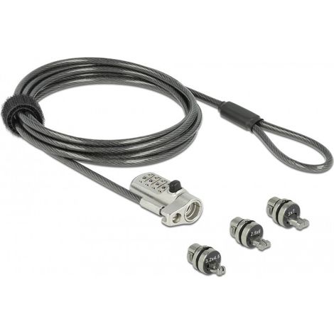 Vorhängeschloss navilock 20677 Kabel 2 m 3 Schließköpfe