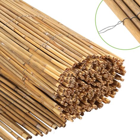 Jiubiaz Canisse en roseau 90 × 300 cm, brise-vue naturel pour jardin et terrasse