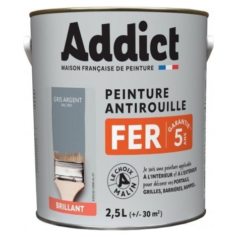 Vernice Ferro 2,5 Litri Grigio Argento - Addict