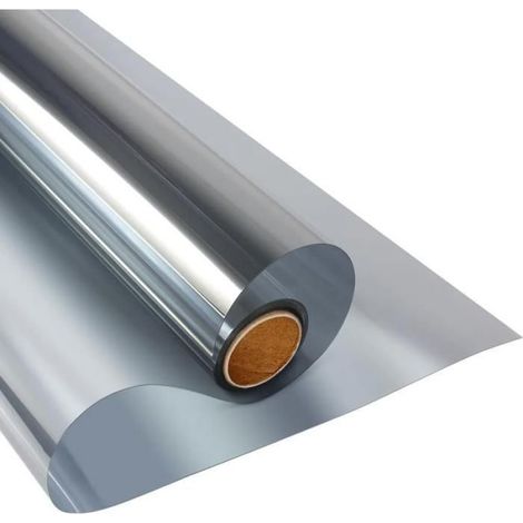 Film protection solaire autocollant 50x500cm confidentialité réfléchissant miroir isolant thermique argent (1/5)