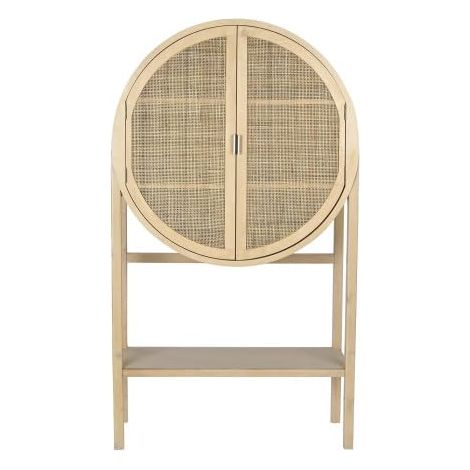 Buffet étagère Design Moderne Bois et rotin Naturel 90 x 40 x 160 cm (1/5)