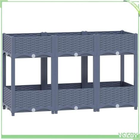 Lit surélevé (jardinière) - FAFEICY - 310407 - 120 x 40 x 71 cm - PP (polypropylène) - 2 étagères (1/5)