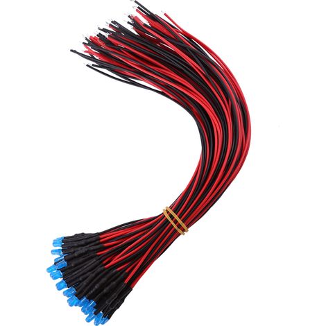 50 diodes LED pré-câblées DC12V à diffusion multicolore, 3 mm, bleues (3) (1/5)