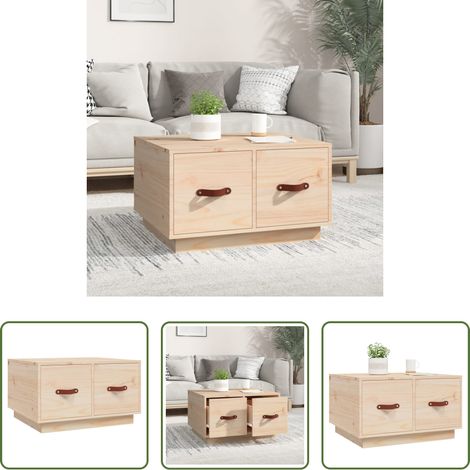 Table basse bois massif -  Table basse 60x53x35 cm Bois massif de pin (1/5)