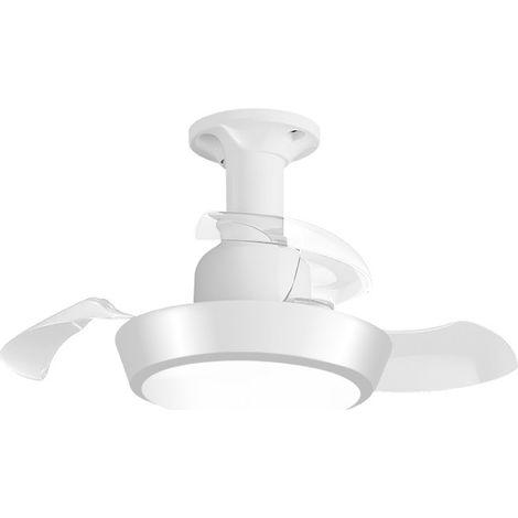 Ventilador de techo con luz LED de 3 colores y mando a distancia — Mini lámpara colgante plegable para el hogar, con 3 velocidades de viento (33 W)