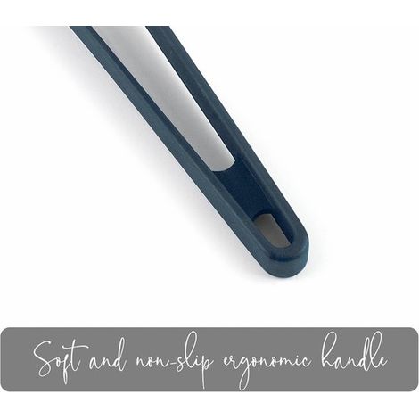Pinze da cucina grigie, lunghe, in silicone, con impugnatura ergonomica, rivestimento antiaderente, resistenti al calore e lavabili in lavastoviglie, lunghezza 29 cm. (1/4)