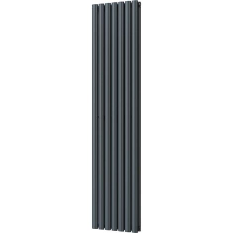 Omeara - Anthracite Vertical Radiator H1800mm x W406mm Double Panel