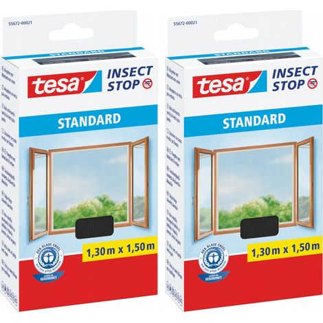 Mosquitera TESA para ventana, malla para ventana, cinta de velcro, negra, 1,3 x 1,5 m x 2 (1/5)