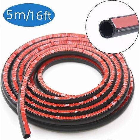 Joint d'étanchéité de portière de voiture, 5 m de long, en caoutchouc auto-adhésif de type D pour vitre de voiture (1/5)
