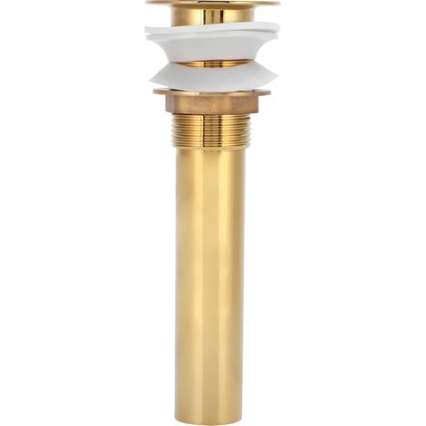 Bouchon de vidange anti-obstruction pour lavabo et évier de salle de bain, accessoire anti-débordement, couleur or (clapet sans trou) (1/5)