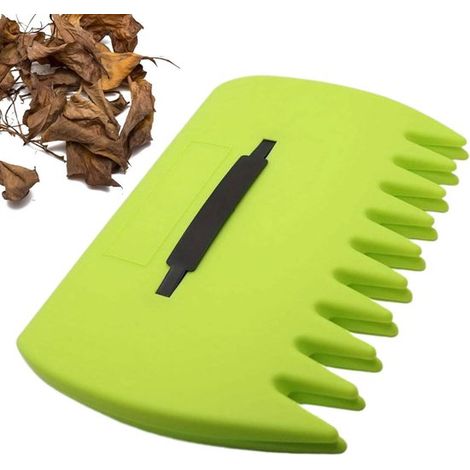 Rastrello manuale con artigli per foglie - Raccoglifoglie da giardino - Manutenzione del prato - Design leggero - 29 centimetri - Verde (1/5)