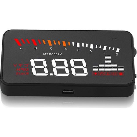 X5 HUD 3.5 pouces universel pour voiture, affichage tête haute OBD2-X5 avec système d'alarme et avertissement. (1/4)