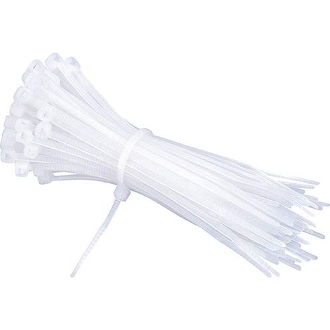serre-câble largeur 2,5 mm pour fils de liaison câbles électricien bureau à domicile bricolage 2.5x100mm blanc (1/3)
