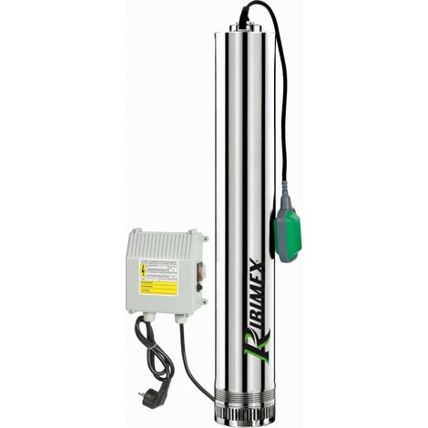 Ribimex – Pompe immergée 6 turbines 1100W – Débit max 7800 l/h – Hauteur de refoulement 65 m – Câble 25 m pour puits de grande profondeur