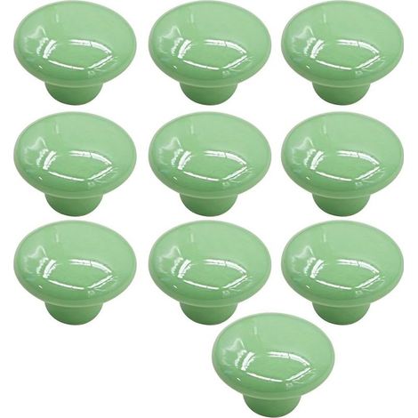 Bouton Porte 10 PCS Céramique Poignée Porte de Cuisine Armoire à Tiroirs Porte Boutons Vert 33mm-Fei Yu (1/5)