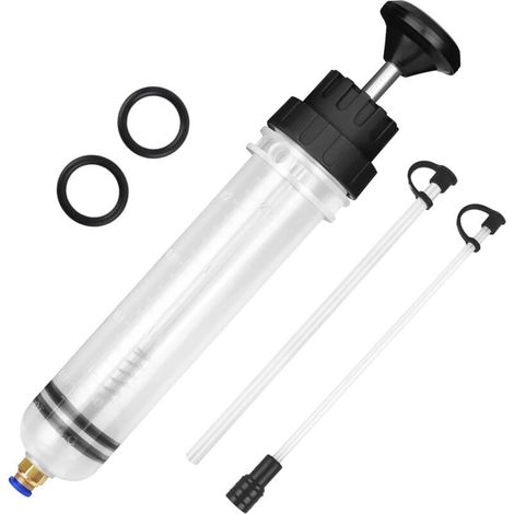 1 jeringa de aceite, extractor de 200 cc, 2 mangueras, juntas tóricas, para fluido de transmisión, freno y motor. (1/5)