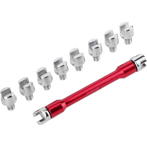 Motorrad-Speichenschlüssel CNC-Schlüsselsatz 5,0–6,8 mm, Länge 93 mm/3,7 Zoll, passend für die meisten Motorräder (rot)