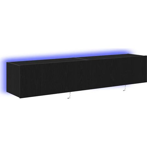 Mobile TV da parete moderno pratica conservazione 80 x 35 x 31 cm in legno multistrato rovere nero 020051937