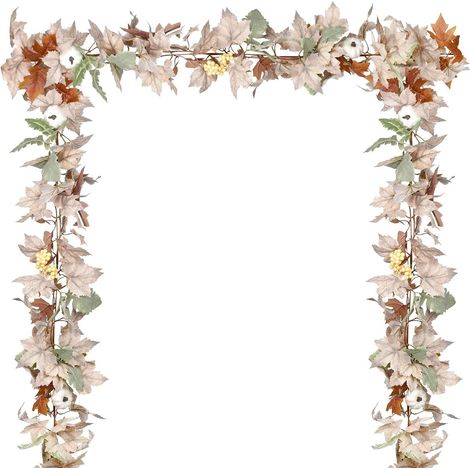 Guirlande Feuilles D'érable - Artificielle - 5,9 Pieds - Jaune Orange Rouge - Décoration Automne Intérieur Extérieur - 2 Pièces (1/5)