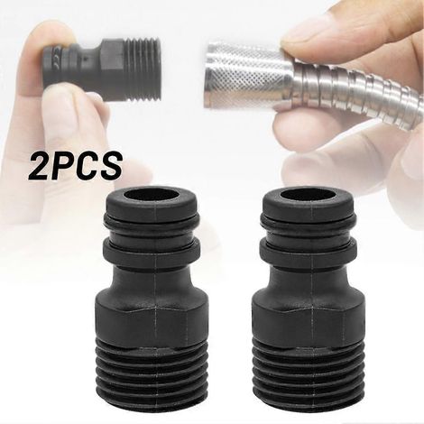 2PC 12" BSP Threaded Tap Adaptor Garden Water Hose Quick Pipe Connector Fitting Garden Irrigation System Parts (1/5)