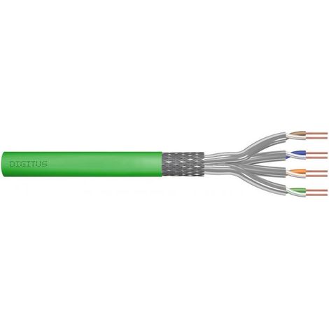 Installation cable DIGITUS cat.8.2, S/FTP, Dca, AWG 22/1, LSOH, 50m, green, reel