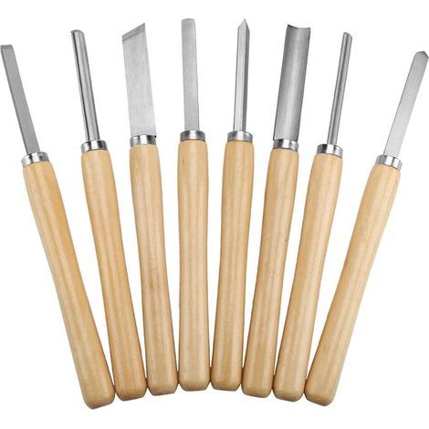 8Pcs Wood Chisel Set HSS Wood Chisel Set Woodturning Tools Lathe Chisel Set for Hardwood Turning (1/5)