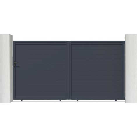 Schiebetor 3m EIGER 300 x 180 cm Aluminium Grau