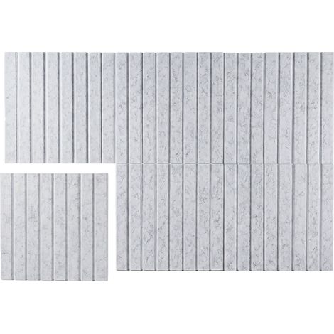 Levede Felt Notice Board 6 Pack Wall Tiles Pin Board Self Adhesive Grey 30x30cm (1/5)