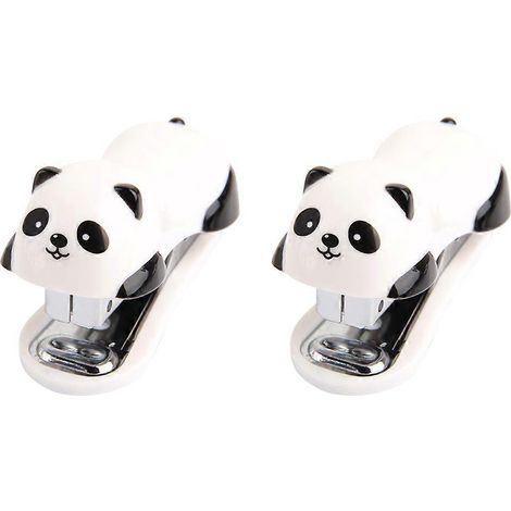 Lot de 2 mini agrafeuses portables, agrafeuse manuelle en forme d'ours, machine à relier les cahiers et les livres, idéale pour les fournitures scolaires et de bureau.-63cm
