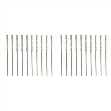 Set di 40 punte elicoidali diamantate da 0,8 mm per vetro, gioielli, pietra e piastrelle (1/4)