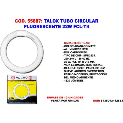 TALOX 22W FCL-T9 runde Leuchtstoffröhre 1320 Lumen Ø216mm