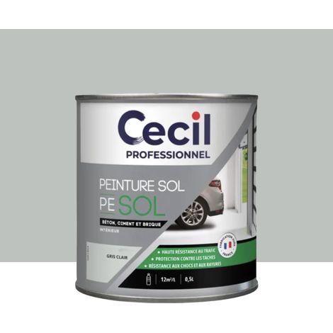 Peinture sol Glycéro Cécil Professionnel PE SOL Gris Clair Brillant 0,5 L (1/2)