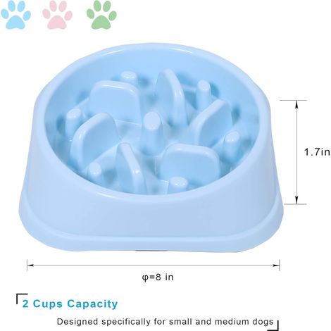 Gamelle distributeur de croquettes à vitesse lente pour petit chien - Gamelle anti-déglutition antidérapante et ludique, dispositif anti-étouffement (1/5)