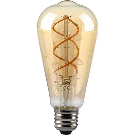 Ampoule LED Vintage E27 ST64 4,8W Ambrée Filament V-TAC VT-2065 - 300 deg - Blanc chaud - 1800K (1/5)