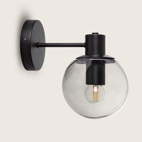 Lampada da Parete Esterno Metallo e Vetro Yanbu Nero (1/5)