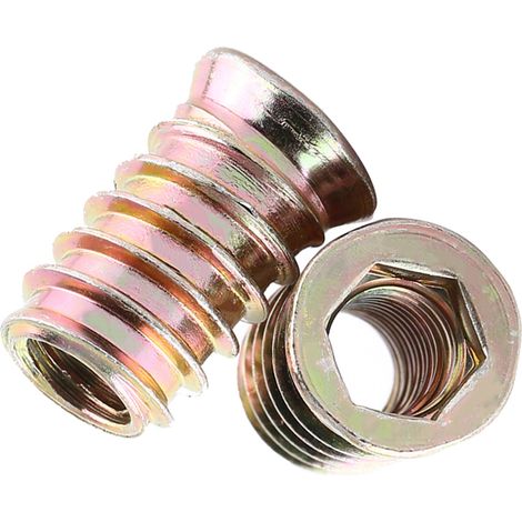 Écrous à visser pour meubles en bois, acier au carbone, tête hexagonale creuse, filetés M10 x 25 mm (1/5)