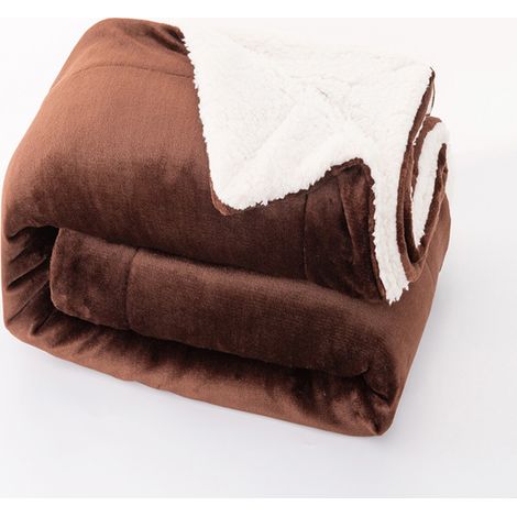 1 Couverture, polaire, sherpa, épaisse, douce, canapé, voyage, camping, lit (1/5)