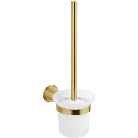 OMNIRES Art Line - Scopino WC a parete con supporto, ottone spazzolato AL53620BSB