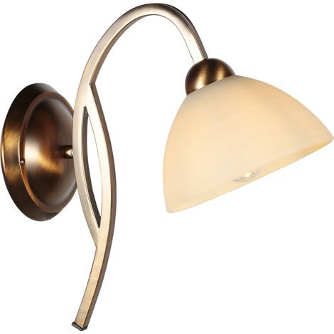 Applique murale - bronze - Anthea - verre métal - lampe de lit - (1/5)