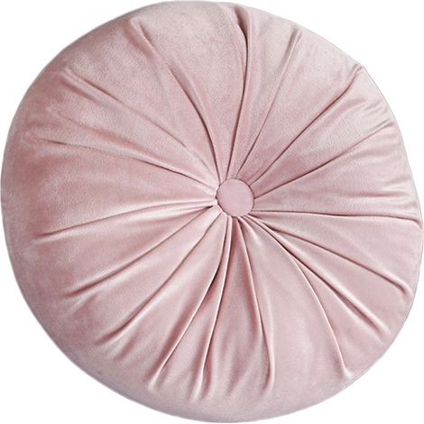 Coussin rond en velours plissé, pour canapé, chaise, lit, voiture, salon, rose (1/5)