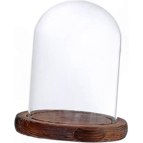 Socle en bois marron et cloche en verre transparent pour centre de table de mariage, présentoir à monter soi-même, décoration intérieure (1/5)