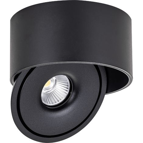Spot LED en Saillie COB 30W Rond ø176mm Orientable CCT Noir - 3000K/4000K/6000K - SILAMP