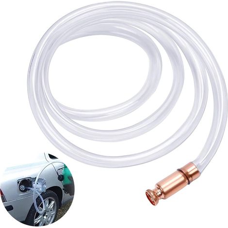 Pompa a sifone - pompa agitatrice - pompa manuale per acqua da 200 cm - con fascetta stringitubo - sistema antiriflusso - testa in rame puro - tubo trasparente - adatta per il riempimento di benzina, (1/5)